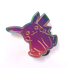 Factory custom metal badges special electroplated rainbow metal rabbit pin